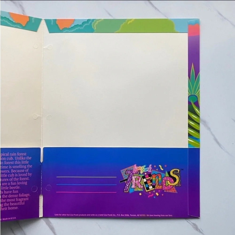 VTG Lisa Frank lion cub folder